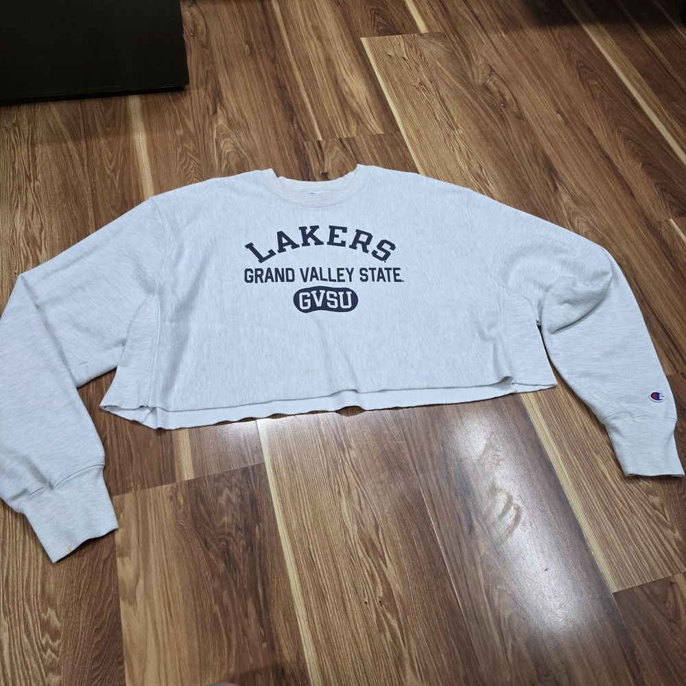 Grand Valley State Lakers Vtg Champion Reverse Weave Sweatshirt XL Cropped NCAA